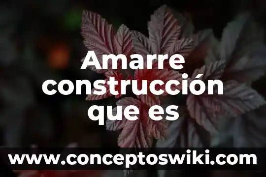 Ejemplo de que es eticidad 8 Amarre construcción que es