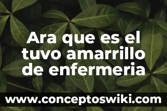 Que es la comparacion en enfermeria 6 Ara que es el tuvo amarrillo de enfermeria