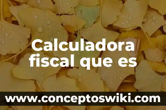 Que es una calculadora analogica 6 Calculadora fiscal que es