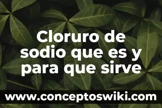 Cloruro de sodio que es y para que sirve