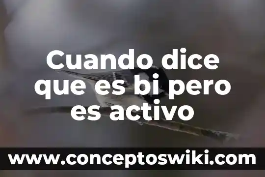 Cómo se dice en inglés que es 3 Cuando dice que es bi pero es activo