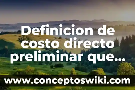 Que es hacer un proceso directo 8 Definicion de costo directo preliminar que es