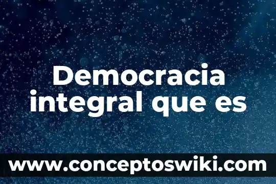 Que es desempeño integral 3 Democracia integral que es