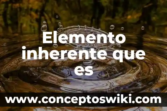 Qué es el nombre de elemento 3 Elemento inherente que es