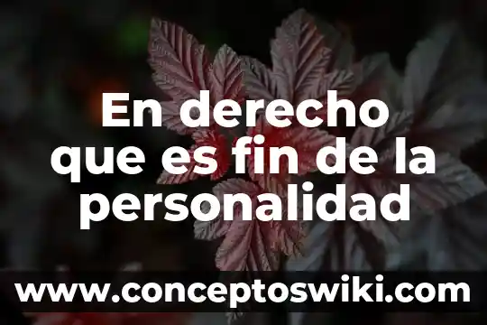 Que es la personalidad juridica segun el codigo civil 3 En derecho que es fin de la personalidad