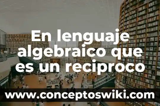 Que es un número reciproco 5 En lenguaje algebraico que es un reciproco