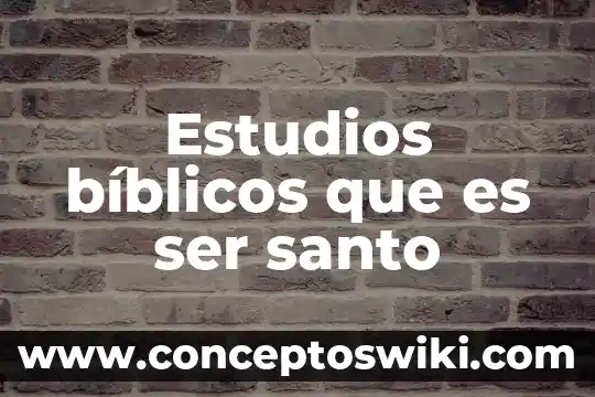Estudios extra que es 8 Estudios bíblicos que es ser santo