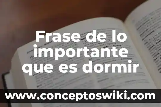 Por que es importante el mercado en un proyecto 4 Frase de lo importante que es dormir
