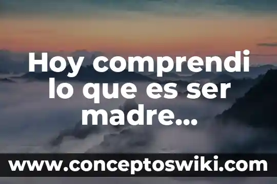 Que es ser pedagogo hoy 3 Hoy comprendi lo que es ser madre feliicdades
