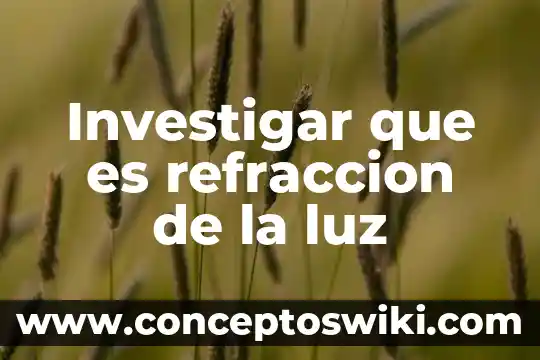 Investigación de que es reflexión y refracción 7 Investigar que es refraccion de la luz