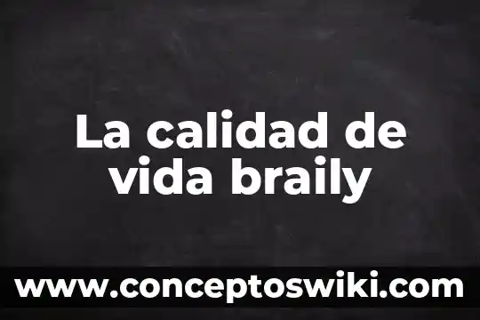 Qué es lineamientos en calidad 5 La calidad de vida braily