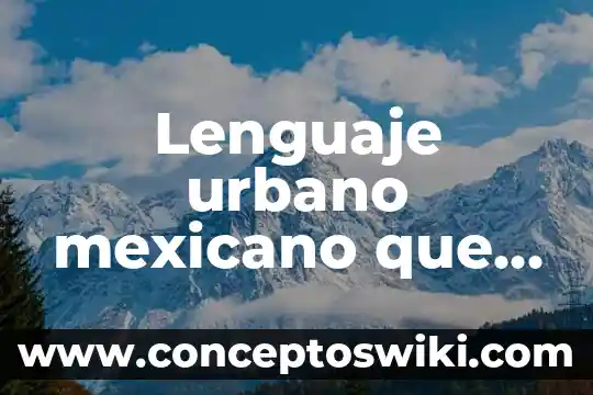 Que es un distrito urbano y sus caracteristicas 7 Lenguaje urbano mexicano que es