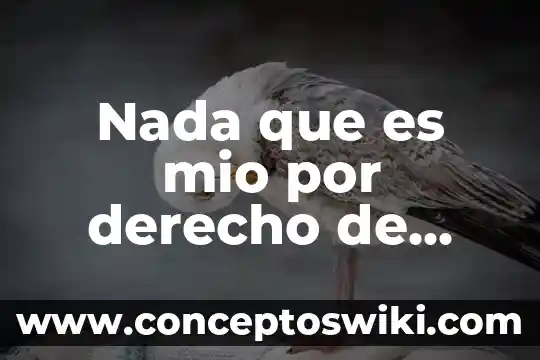 Qué es el derecho fiscal 7 Nada que es mio por derecho de conciencia