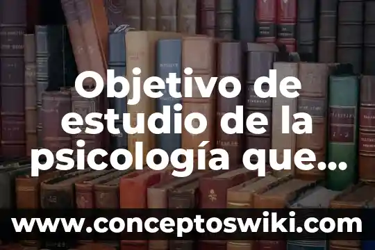 Que es un estudio en un proyecto 5 Objetivo de estudio de la psicología que es