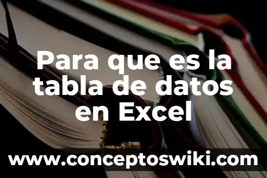 Que es aql tabla 5 Para que es la tabla de datos en Excel