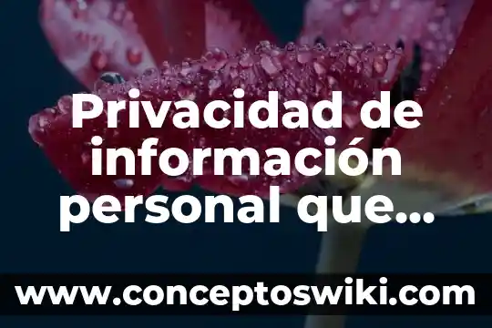 Que es la privacidad y el derecho a la intimidad 8 Privacidad de información personal que es