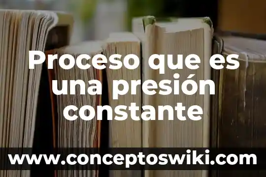 Qué es una constante y tipos de constantes 6 Proceso que es una presión constante