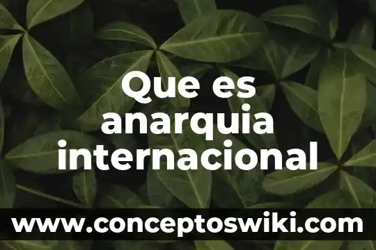 Qué es la alianza internacional de cooperativas 5 Que es anarquia internacional