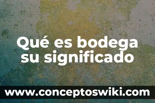 Qué es una bodega comercial 4 Qué es bodega su significado