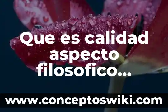Pensamiento filosófico y político qué es 7 Que es calidad aspecto filosofico aristoteles