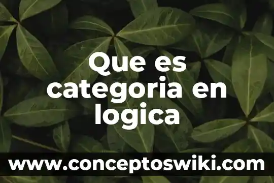 En lógica que es marcador 4 Que es categoria en logica