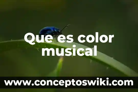 Que es el arreglo musical 4 Que es color musical