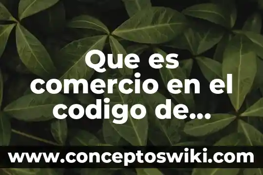 Que es la organizacion del comercio 3 Que es comercio en el codigo de comercio