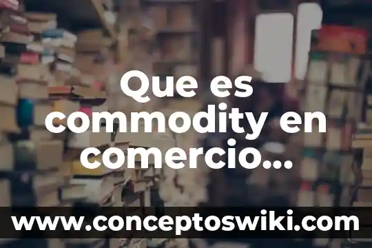 Que es punto exterior 3 Que es commodity en comercio exterior