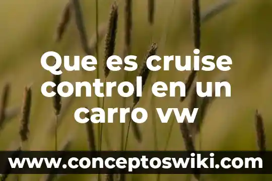 ¿Qué es primero, carro, casa o negocio? 3 Que es cruise control en un carro vw