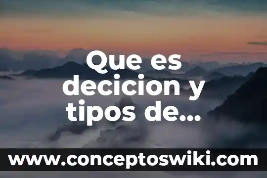 Qué es investigación básica y quién la realiza 3 Que es decicion y tipos de decicion