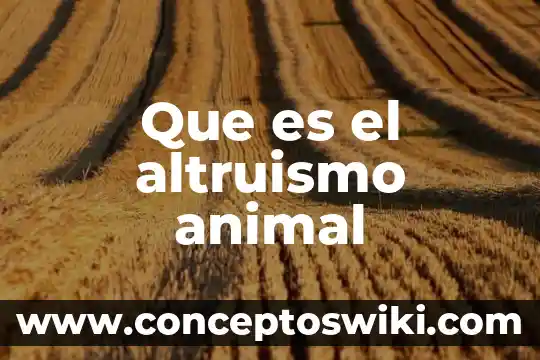 Que es la segadora animal 3 Que es el altruismo animal