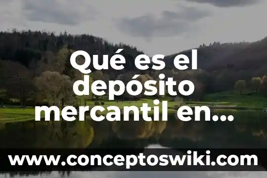 Qué es crédito mercantil adquirido 3 Qué es el depósito mercantil en México