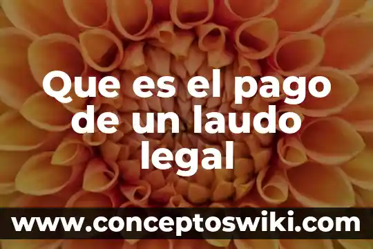 Que es un pago subsidiado 4 Que es el pago de un laudo legal