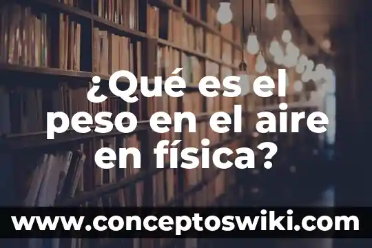 Que es el peso seco alimentos 6 ¿Qué es el peso en el aire en física?