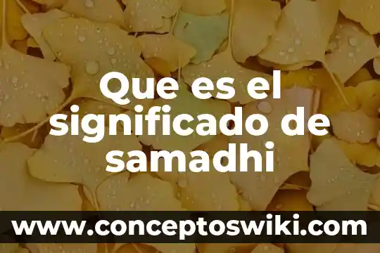 Que es granza significado 6 Que es el significado de samadhi