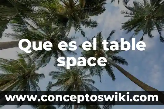 A que es acaecer 8 Que es el table space