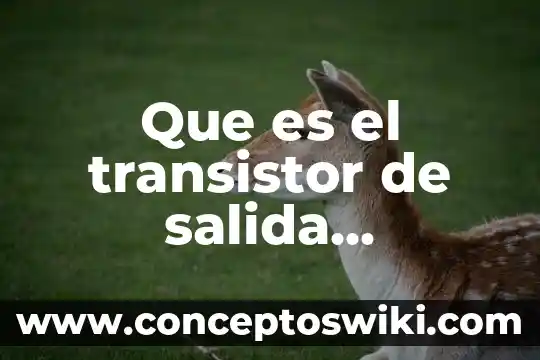 Punto de operacion transistor que es 3 Que es el transistor de salida horizontal