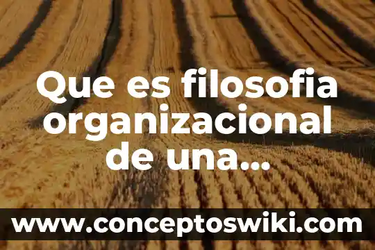 Qué es estrategia organizacional según 7 Que es filosofia organizacional de una empresa