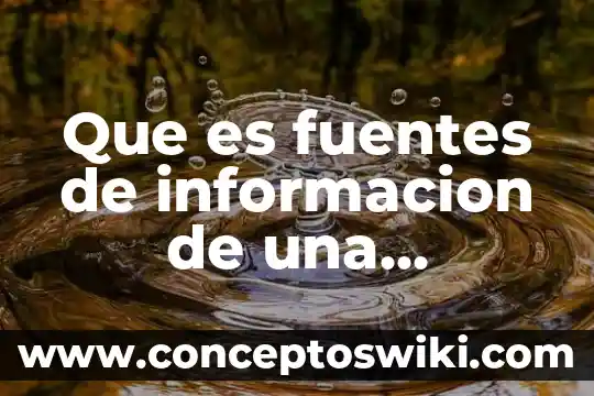 Qué es una fuentes de informacion y tipos de fuentes 4 Que es fuentes de informacion de una empresa