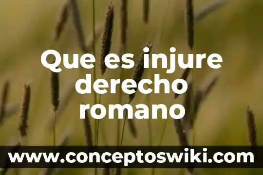 Que es res derecho romano 8 Que es injure derecho romano