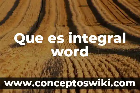 Que es regla de word 3 Que es integral word