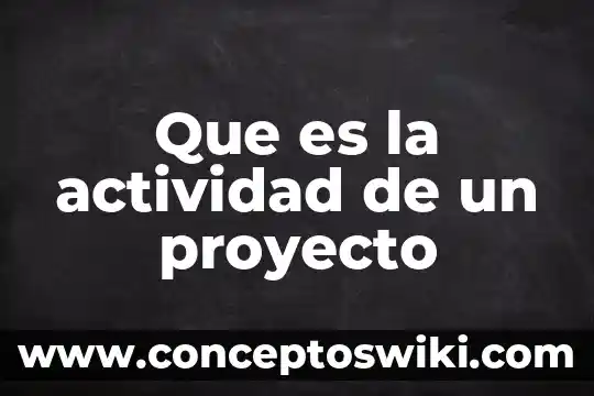 Qué es la actividad urinaria 3 Que es la actividad de un proyecto