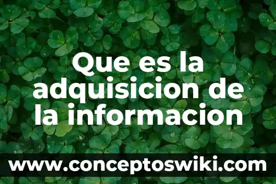Adquisición de mercancias que es 8 Que es la adquisicion de la informacion