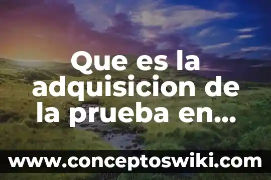 Adquisición de mercancias que es 6 Que es la adquisicion de la prueba en materia civil
