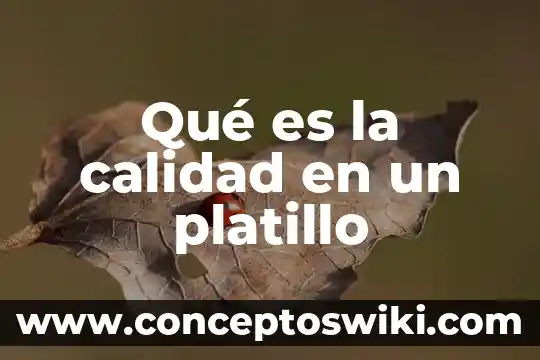 Que es la calidad deportiva 3 Qué es la calidad en un platillo