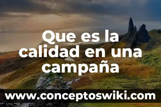 Qué es lineamientos en calidad 7 Que es la calidad en una campaña