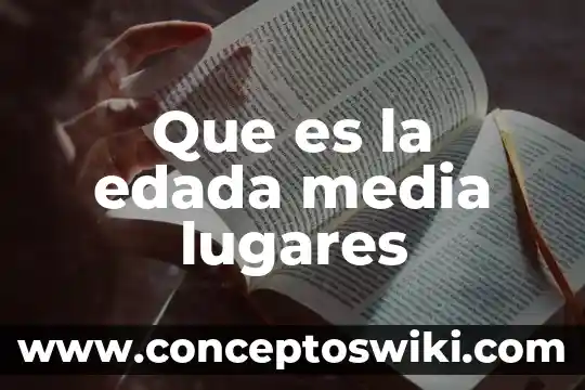 Que es mercado de lugares 4 Que es la edada media lugares