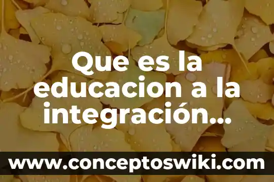 Qué es una medición educativa 3 Que es la educacion a la integración educativa