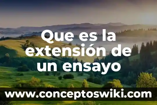 Qué es un extensión de trabajo 5 Que es la extensión de un ensayo