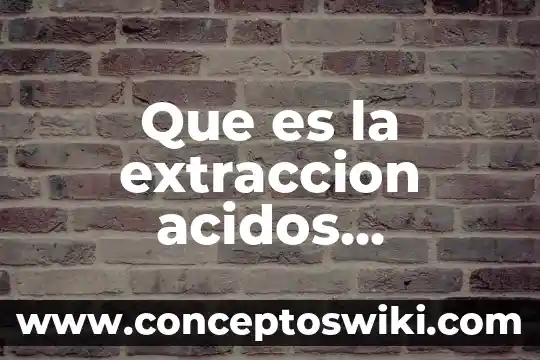 Qué es ácidos grasos en medicamentos 6 Que es la extraccion acidos nucleicos de adn
